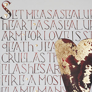 Set Me As A Seal Calligraphy print by Tess Cooling